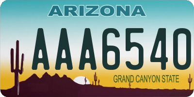 AZ license plate AAA6540