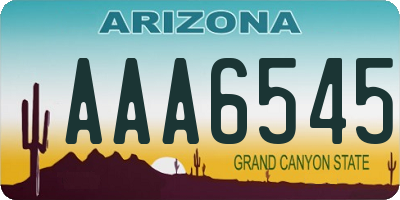 AZ license plate AAA6545