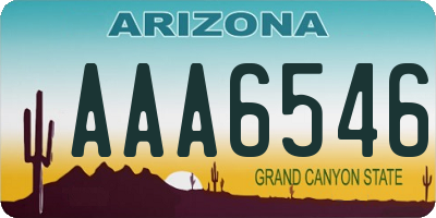 AZ license plate AAA6546