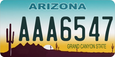 AZ license plate AAA6547