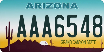 AZ license plate AAA6548