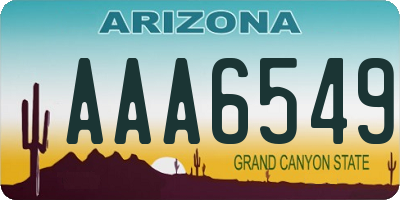 AZ license plate AAA6549