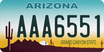 AZ license plate AAA6551