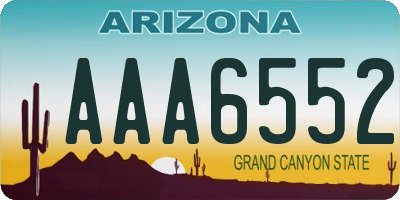 AZ license plate AAA6552