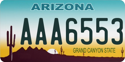 AZ license plate AAA6553