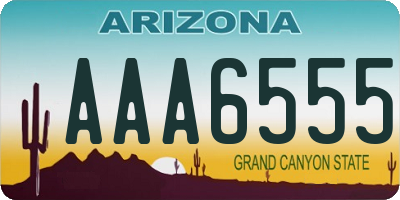 AZ license plate AAA6555