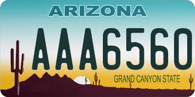 AZ license plate AAA6560