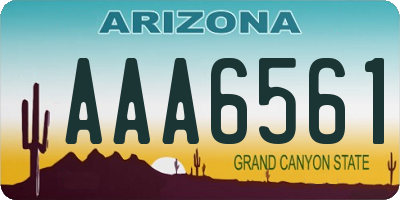 AZ license plate AAA6561