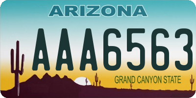 AZ license plate AAA6563