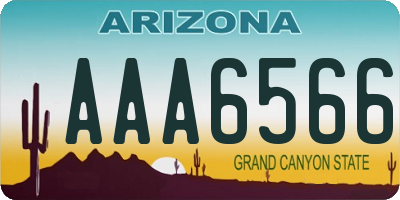 AZ license plate AAA6566