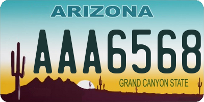 AZ license plate AAA6568