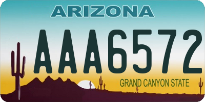 AZ license plate AAA6572