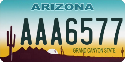 AZ license plate AAA6577