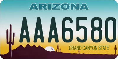 AZ license plate AAA6580