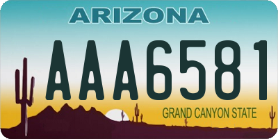 AZ license plate AAA6581