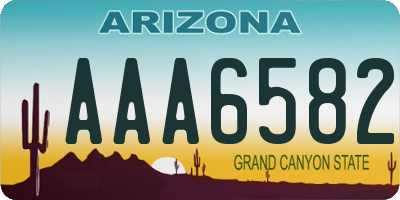 AZ license plate AAA6582