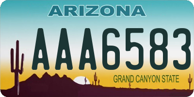 AZ license plate AAA6583