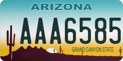 AZ license plate AAA6585