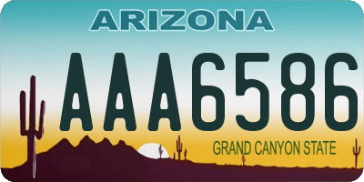 AZ license plate AAA6586