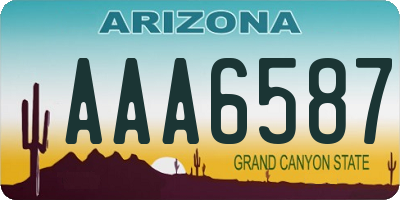 AZ license plate AAA6587