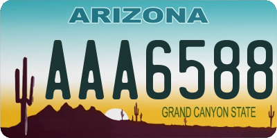 AZ license plate AAA6588