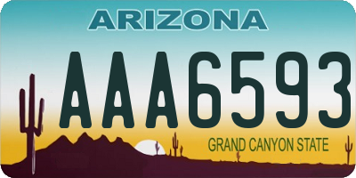 AZ license plate AAA6593