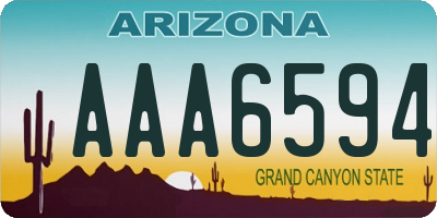 AZ license plate AAA6594