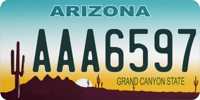 AZ license plate AAA6597