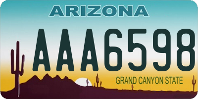 AZ license plate AAA6598