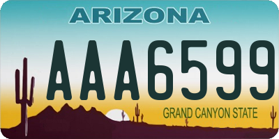 AZ license plate AAA6599