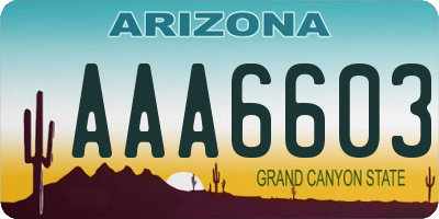 AZ license plate AAA6603