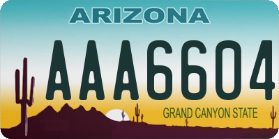 AZ license plate AAA6604