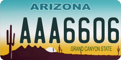 AZ license plate AAA6606