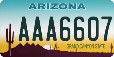 AZ license plate AAA6607