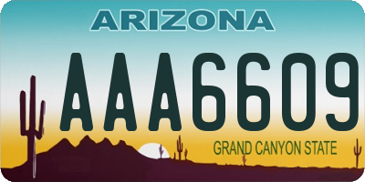 AZ license plate AAA6609