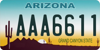 AZ license plate AAA6611