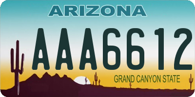 AZ license plate AAA6612