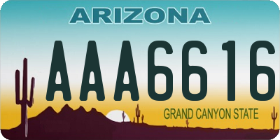 AZ license plate AAA6616