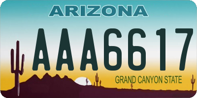 AZ license plate AAA6617