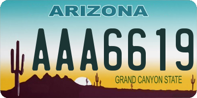 AZ license plate AAA6619