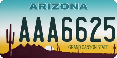 AZ license plate AAA6625