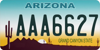 AZ license plate AAA6627