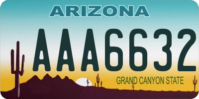 AZ license plate AAA6632