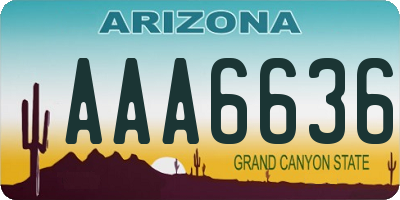 AZ license plate AAA6636