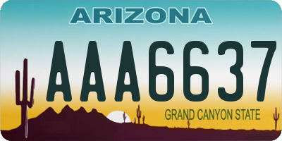 AZ license plate AAA6637