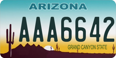 AZ license plate AAA6642