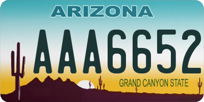 AZ license plate AAA6652