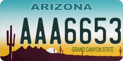 AZ license plate AAA6653