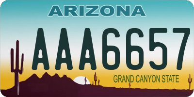 AZ license plate AAA6657