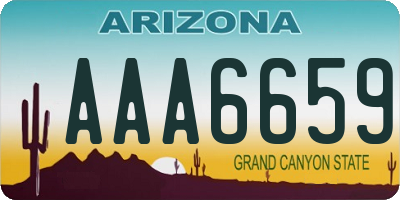 AZ license plate AAA6659